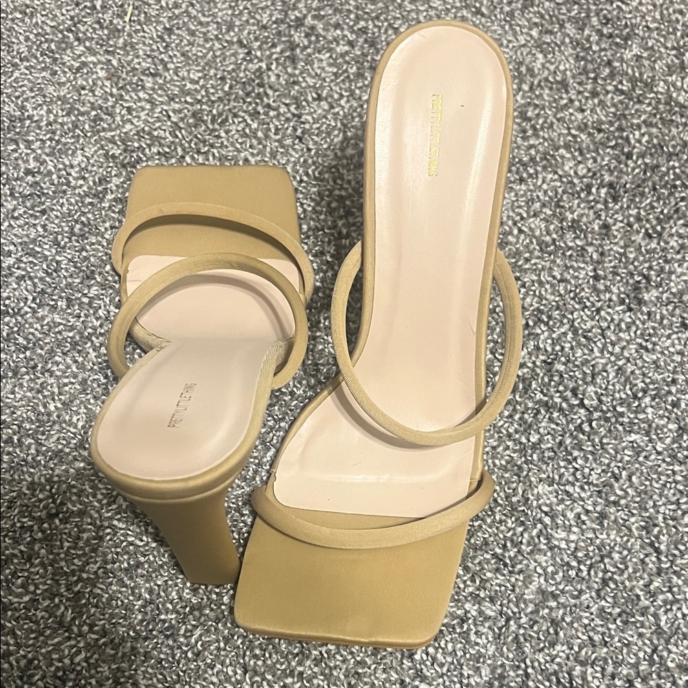 PrettyLittleThing Beige Heeled Sandals